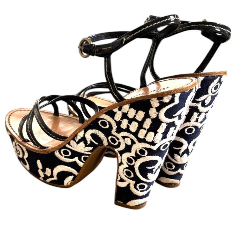 Authentic Miu Miu Embroidered Platform Strappy Sa… - image 6